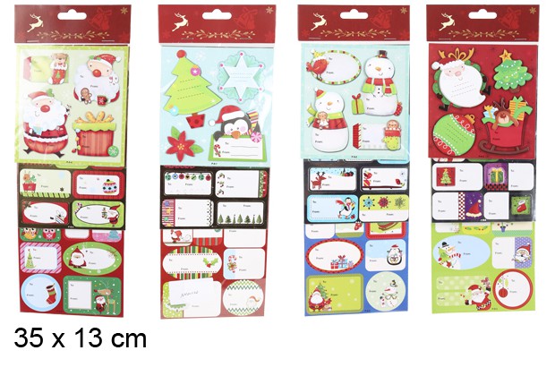 Etiquetas regalo Navidad surtidas 35x13 cm