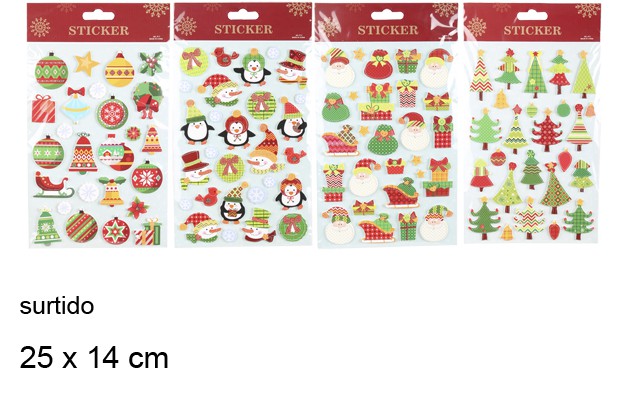 Etiquetas regalo Navidad surtidas 25x14 cm