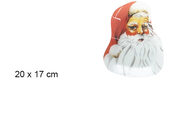 Bandeja cristal forma cara Papa Noel 20x17 cm
