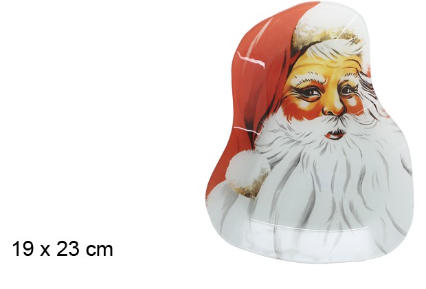 Bandeja cristal forma cara Papa Noel 19x23 cm