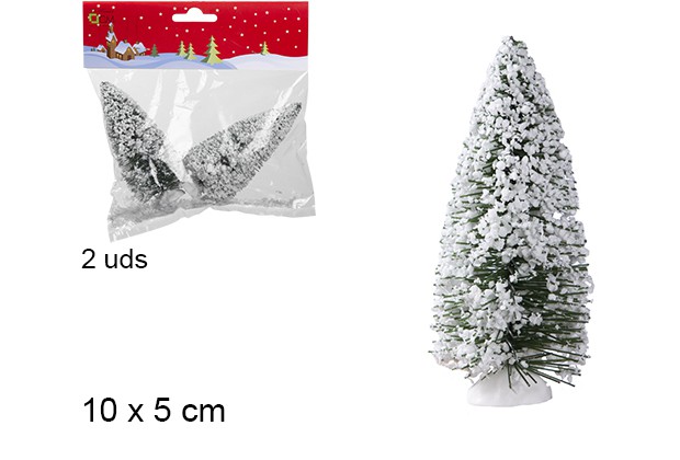 Pack 2 árvores nevadas 10x5 cm