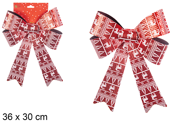 Red decorated sackcloth bow 36x30 cm