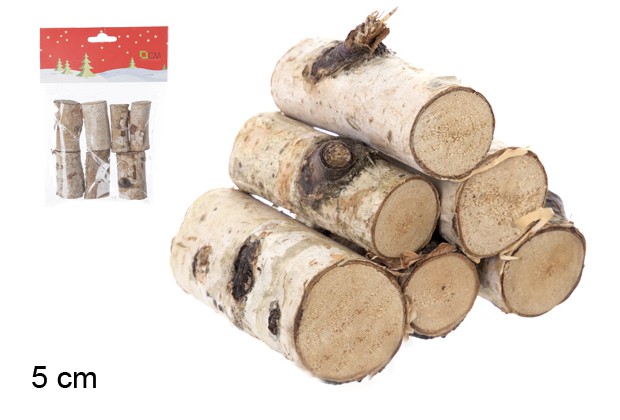 Troncos de leña natural en bolsa 5 cm
