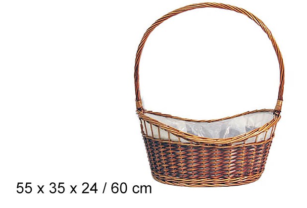 Cestino di Natale foderato mogano 60 cm  