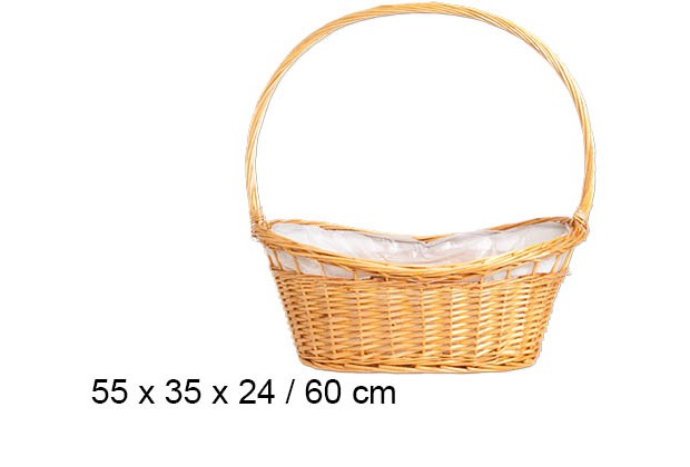Cestino di Natale foderato miele 60 cm 