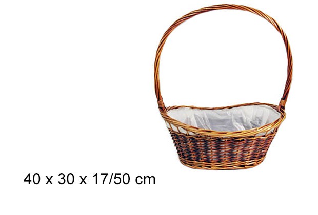 Cesta navideña caoba forrada 40x30 cm