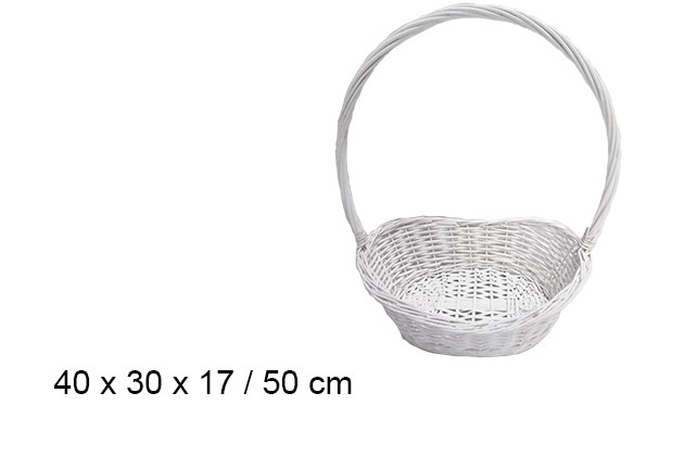 Cesta de Natal branca 50 cm  