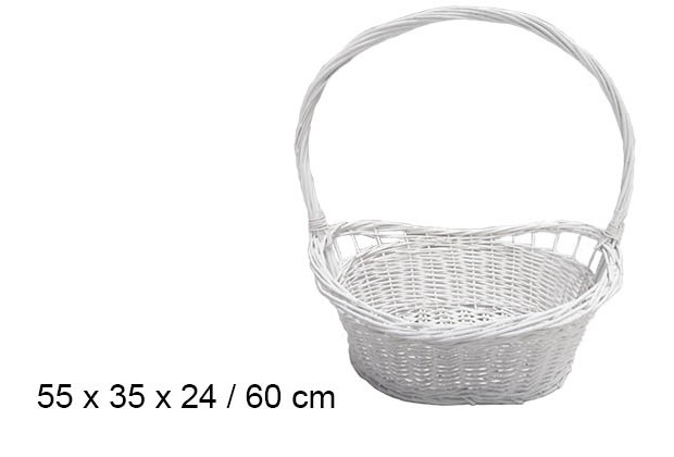 Cesta de Natal branca 60 cm 