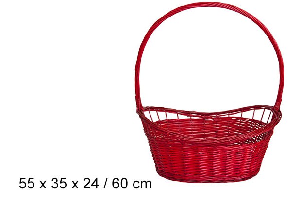 Cesta de Natal vermelha 60 cm  