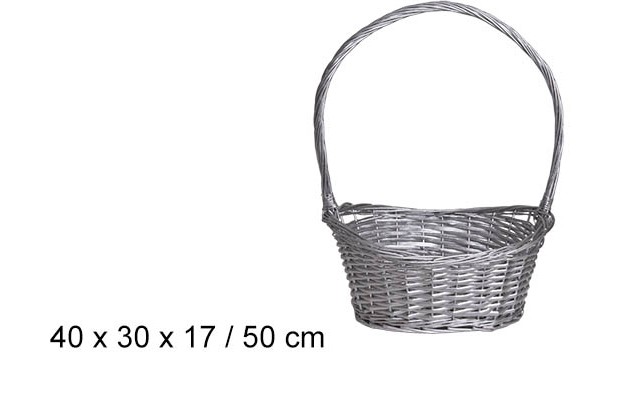 Cesta de Natal prateada 50 cm