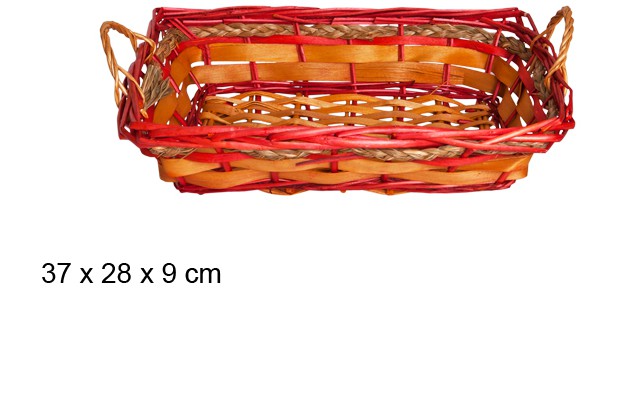 Cestino di Natale rettangolare colorato 37x28 cm  