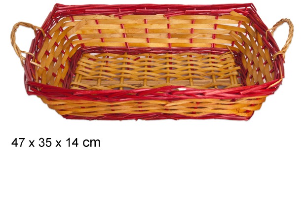 Panier de Noèl rectangulaire de couleurs 47x35 cm  