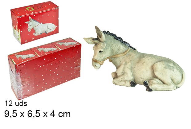 Figura de Presépio de burro em resina