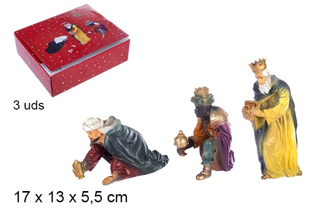 Adoración 3 Reyes resina 17 cm