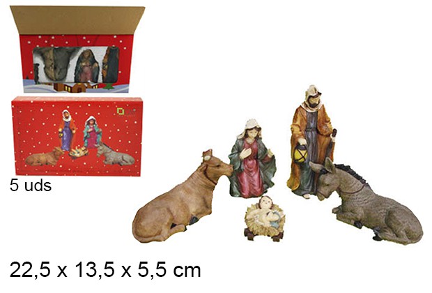 Pack 5 resin figures Nativity scene