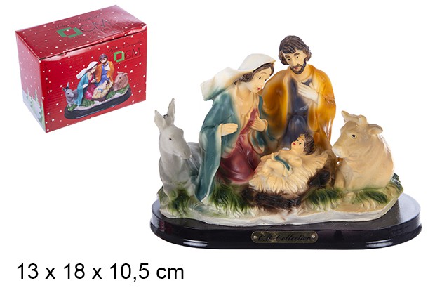 Nacimiento resina 5 piezas con peana 13 cm