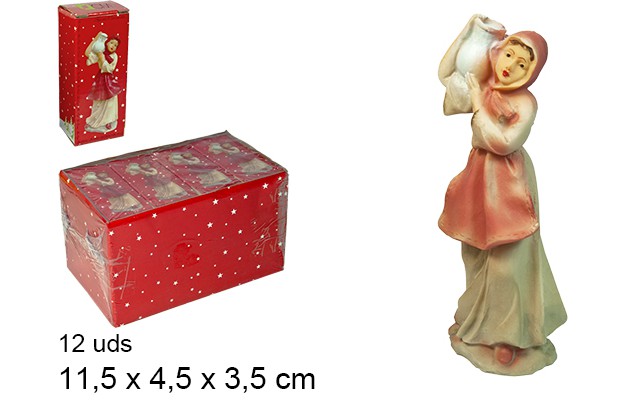 Bergére avec cruche en résine 11,5 cm