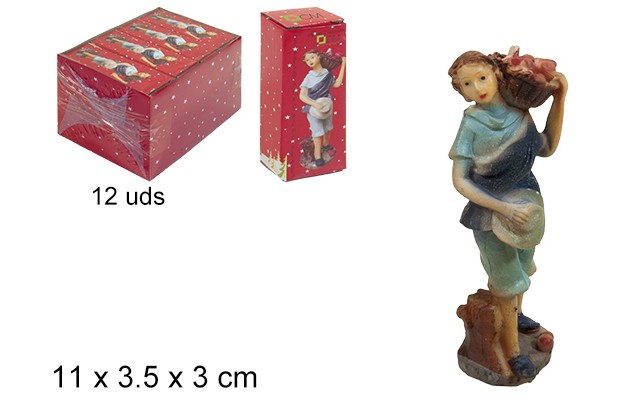 Resin shepherd with mushrooms 11 cm