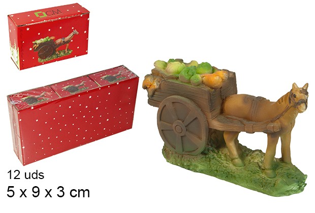 Resin cart with vegetables 9 cm  