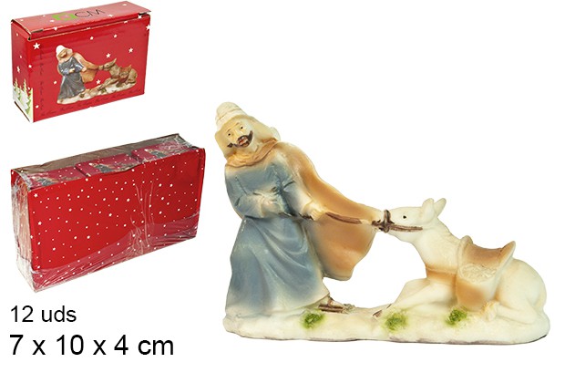 Comerciante con burro resina 10 cm