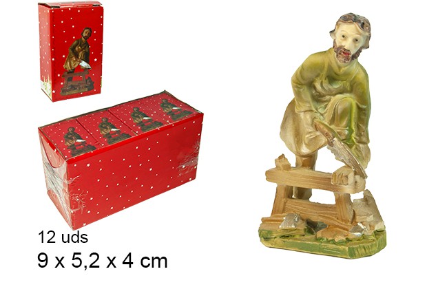 Pastor carpinteiro de resina 9 cm 