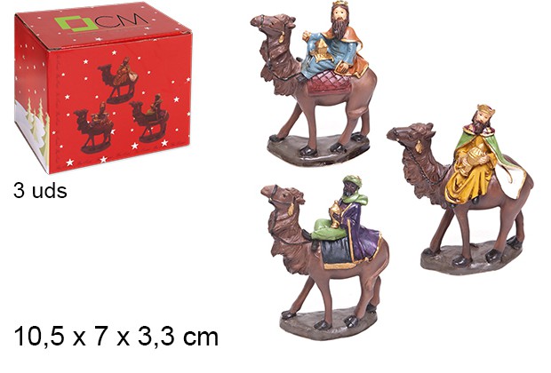 Pack 3 Wise men with camels 10,5 cm