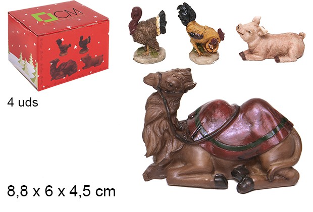 Pack 4 assorted animals