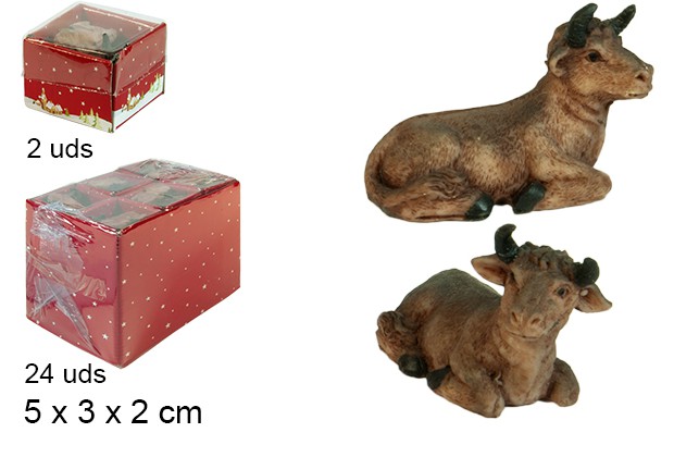Pack 2 mucche in resina  