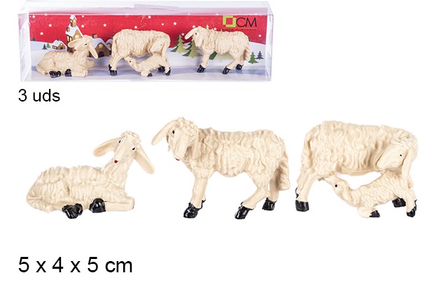 Pack 3 ovejas resina