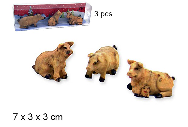 Pack 3 cerditos resina