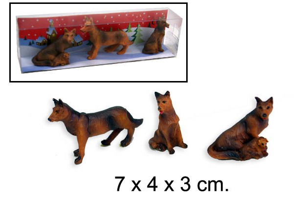 Pack 3 resin dogs