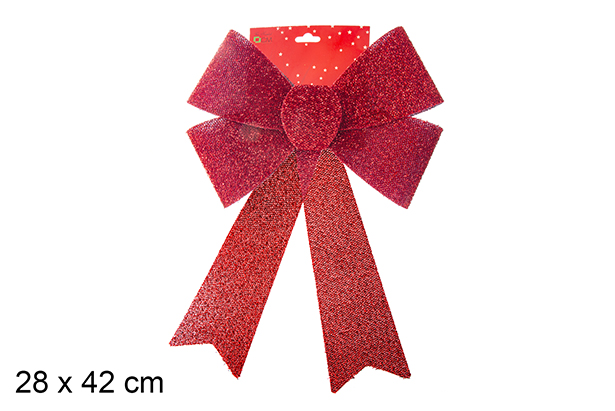 Noeud de Noël rouge 28x42 cm