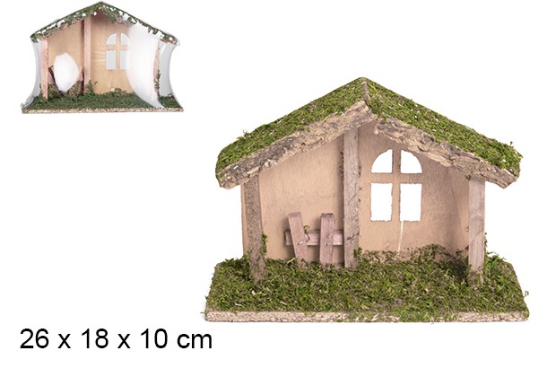 Cabaña madera 26x18x10 cm