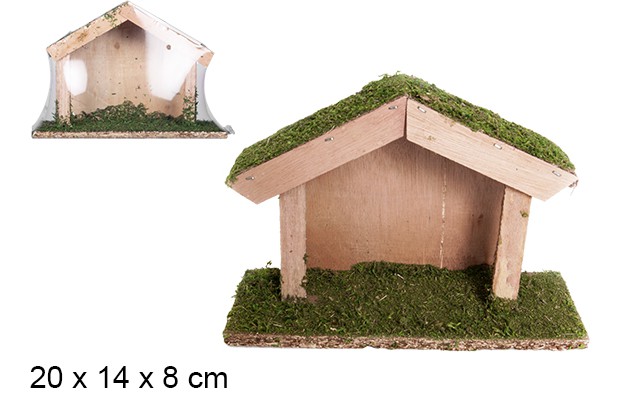 Cabaña madera 20x14x8 cm