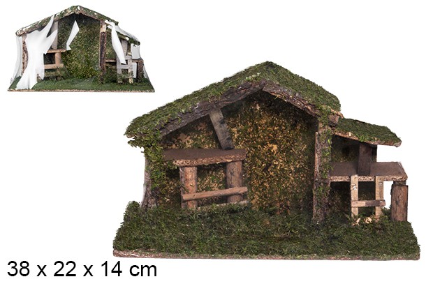 Cabaña madera 38x22x14 cm