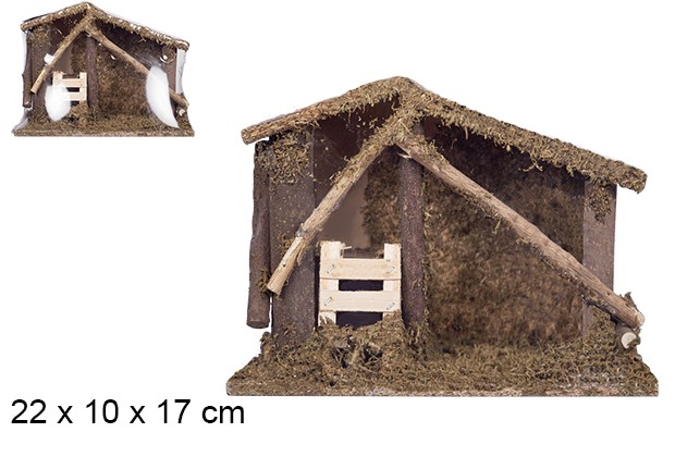 Cabane ouverte 22x10x17 cm