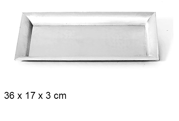 Vassoio rettangolare argento 36x17 cm