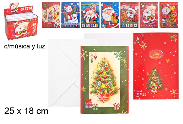 Carte postale de Noël avec musique 25x18 cm 