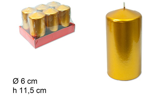 Candela a colonna oro 11,5 cm