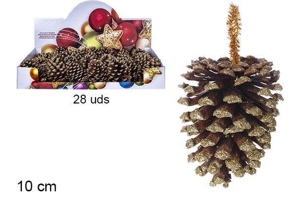 Ananas naturel à paillettes dorées 10 cm