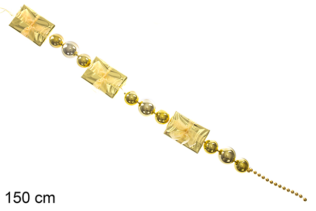 Colgante oro regalos y bolas 150 cm
