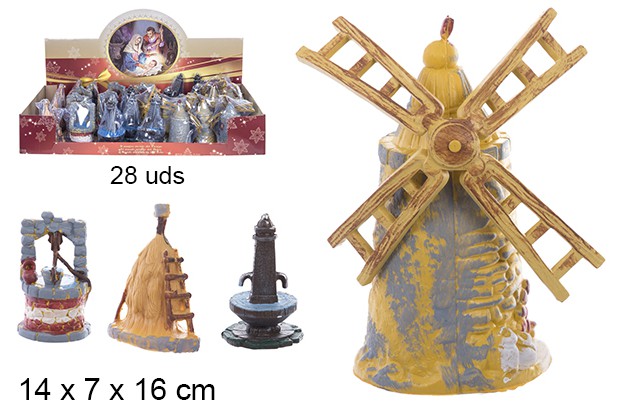 Moulin/fontaine/puits crèche 14x7x16 cm
