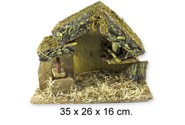 Maison avec fontaine 35x26x16 cm