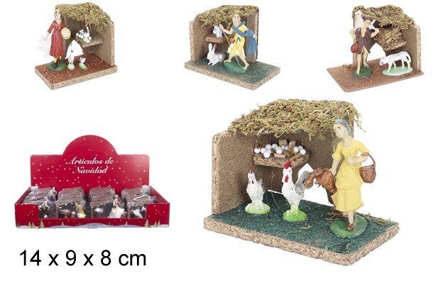 Escena con cuadra modelos surtidos 14x9 cm  