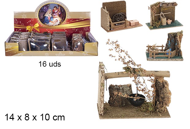 Décoration de scène pour Bethléem modèles assortis 14x8x10 cm