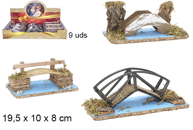 Puente de madera modelo surtido 19,5x10x8 cm