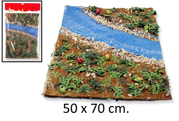 Papier décoration crèche terre et rivière 50x70 cm