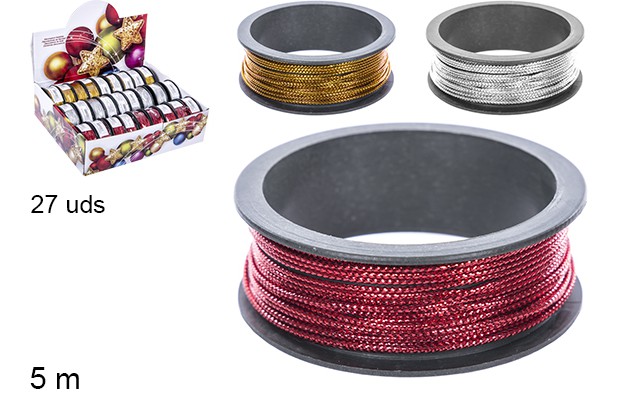 Christmas cord red/silver/gold 5 m.