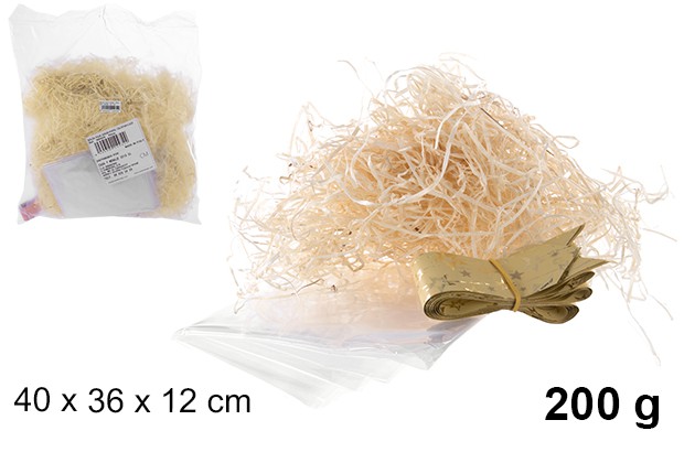 Bolsa con paja/papel celofán/lazo 200 gr.