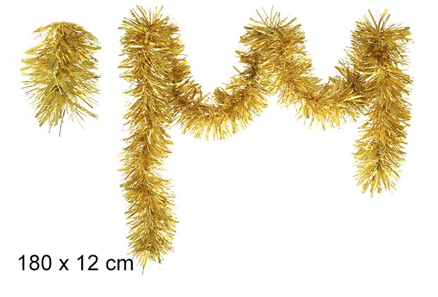 Boa pelo ancho oro gofrado 12x180 cm